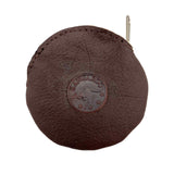 Jacaru 5535 Round Kangaroo Leather Coin Purse - Brown (Zip Pouch Made in Australia)