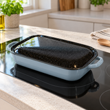 4.8L Enamelware Induction 36cm Baking Dish w/ Handles & Lid - Grey (Made in Romania) - Handmade