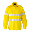 BISLEY 3M Taped Hi Vis Long Sleeve Shirt - Yellow (Cotton Cool Vent Industrial Workwear)
