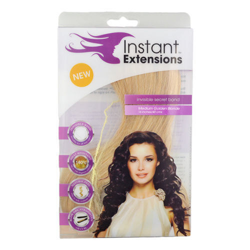 Instant Hair Extensions with Invisible Band - Medium Golden Blonde