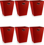 6x 12L EAZI FOLD Foldable Office Waste Rubbish Bin Bulk Pack - Collapsible Space Saving in Red