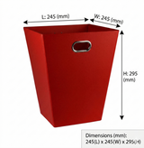 6x 12L EAZI FOLD Foldable Office Waste Rubbish Bin Bulk Pack - Collapsible Space Saving in Red