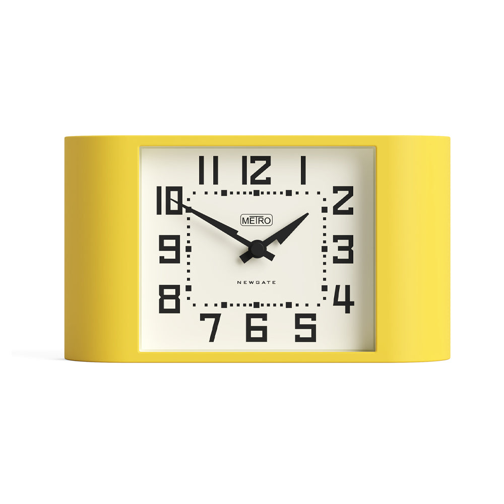Newgate Mini Metro Mantel Clock - Yellow