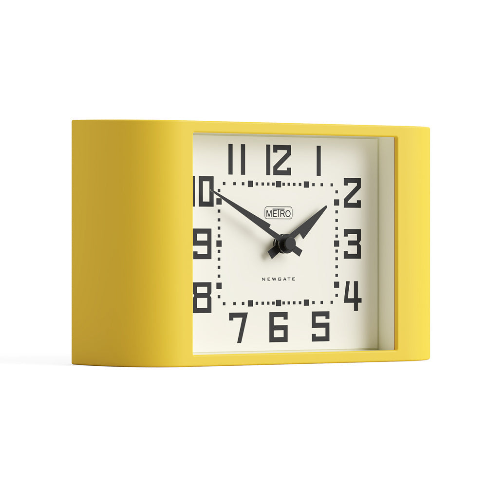 Newgate Mini Metro Mantel Clock - Yellow