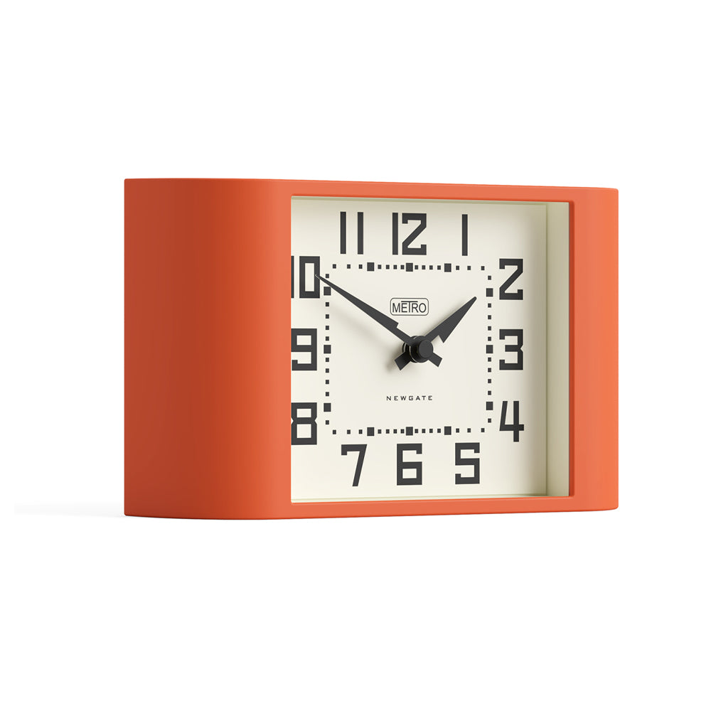 Newgate Mini Metro Mantel Clock - Pumpkin Orange