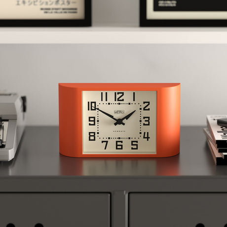 Newgate Mini Metro Mantel Clock - Pumpkin Orange