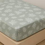 Verdant Double Comforter Set w/ Fitted Sheet & 4 Pillow Covers - Sage/White (6 Piece Set)