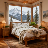 Woodland Fern Single Comforter Set w/ Fitted Sheet & 2 Pillow Covers - Green/White (4 Piece Set)