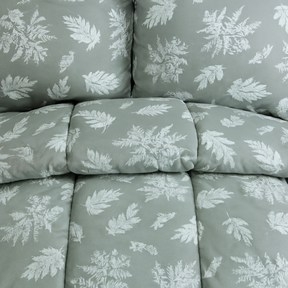 Verdant Double Comforter Set w/ Fitted Sheet & 4 Pillow Covers - Sage/White (6 Piece Set)