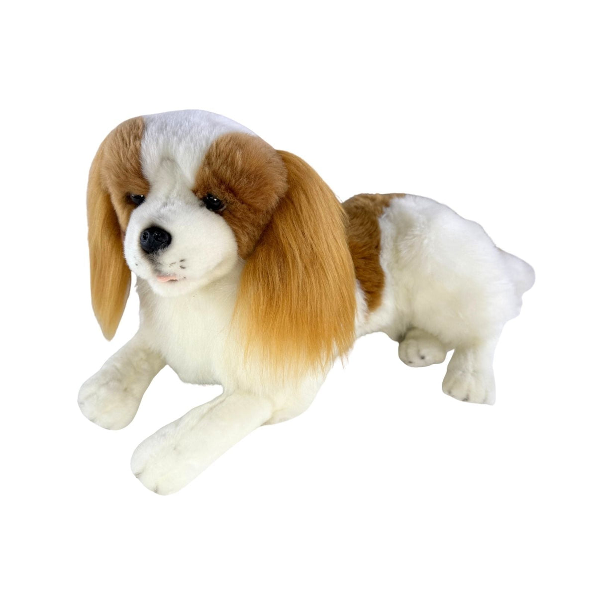 Bocchetta Izzy 40cm Lying Cavalier King Charles Spaniel Plush Toy - Brown (Realistic Stuffed Animal Dog Gift)