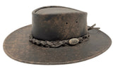 Jacaru 1004 Explorer Bovine Leather Hat - Stonewash Brown