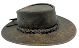 Jacaru 1004 Explorer Bovine Leather Hat - Stonewash Brown