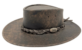 Jacaru 1004 Explorer Bovine Leather Hat - Stonewash Brown
