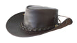 Jacaru 101 Boundary Rider Bovine Leather Hat w/ Chinstrap Side Snaps - Brown