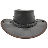 Jacaru 101 Boundary Rider Bovine Leather Hat w/ Chinstrap Side Snaps - Brown