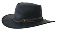 Jacaru 1111 Roo Nomad Kangaroo Leather Hat - Travel Crushable & Water Resistant Hat - Black