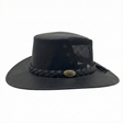 Jacaru 1150 Kangaroo Leather Breeze Hat in Black