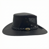 Jacaru 1150 Kangaroo Leather Breeze Hat in Black