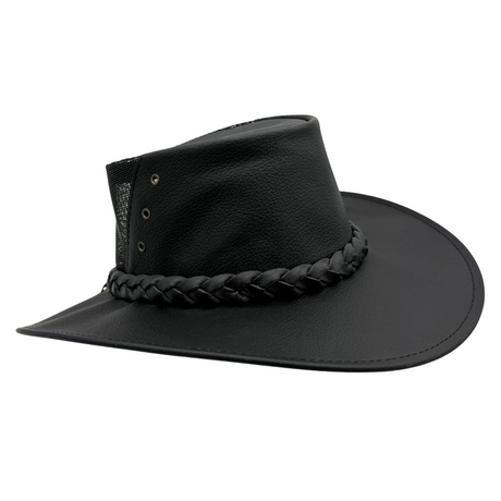 Jacaru 1150 Kangaroo Leather Breeze Hat in Black