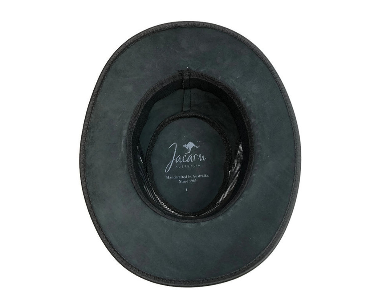 Jacaru 1150 Kangaroo Leather Breeze Hat in Black