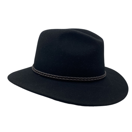 Jacaru 1847 Outback Fedora Hat - Black (100% Australian Wool Travel Crushable Hat)