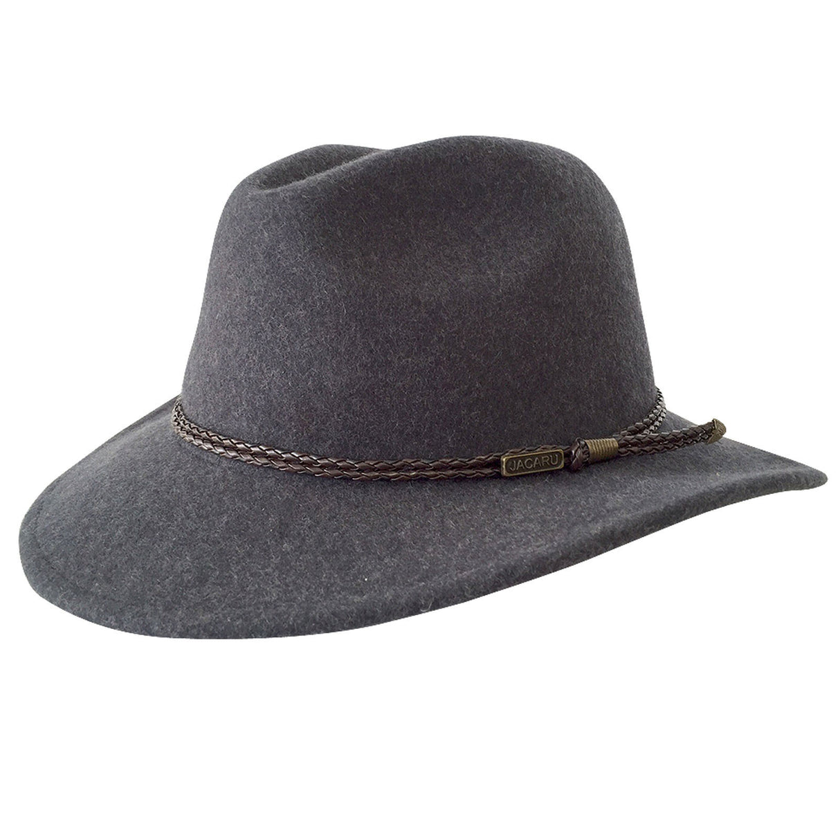 Jacaru 1847 Outback Fedora Hat - Dark Grey (100% Australian Wool Travel Crushable Hat)