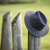 Jacaru 1847 Outback Fedora Hat - Dark Grey (100% Australian Wool Travel Crushable Hat)