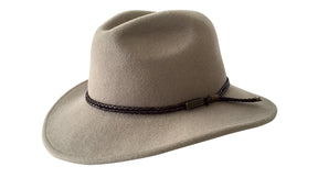 Jacaru 1847 Outback Fedora Hat - Stone (100% Australian Wool Travel Crushable Hat)