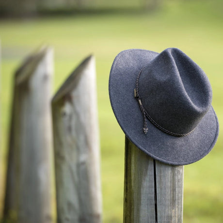 JACARU Australian Wool Fedora Hat Outback 100% WOOL Crushable Travel 1847 - Dark Grey