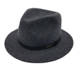 Jacaru 1851 Walkabout Wool Felt Fedora Outback Hat - Dark Grey