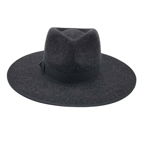 Jacaru 1852 Drover 100% Australian Wool Felt Fedora Hat - Dark Grey (Wide Brim Outback Hat)