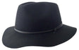 JACARU Australian Wool Poet Hat Trilby Fedora 100% WOOL Crushable Travel Genuine - Black - Large/X-Large