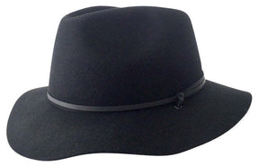 JACARU Australian Wool Poet Hat Trilby Fedora 100% WOOL Crushable Travel Genuine - Black - Large/X-Large
