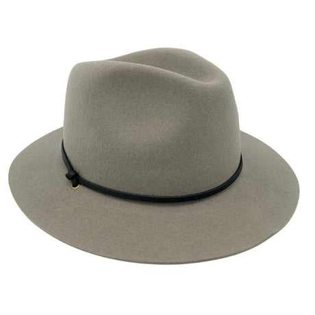 Jacaru 1855 100% Australian Wool Poet Hat - Grey (Travel Crushable Fedora Hat)