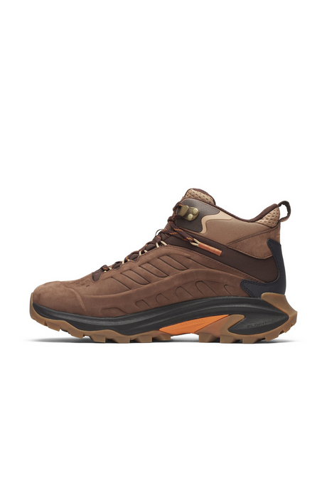 Merrell Mens Moab Speed 2 Mid Leather Waterproof Shoes Boots w/ Vibram Sole in Mole Brown