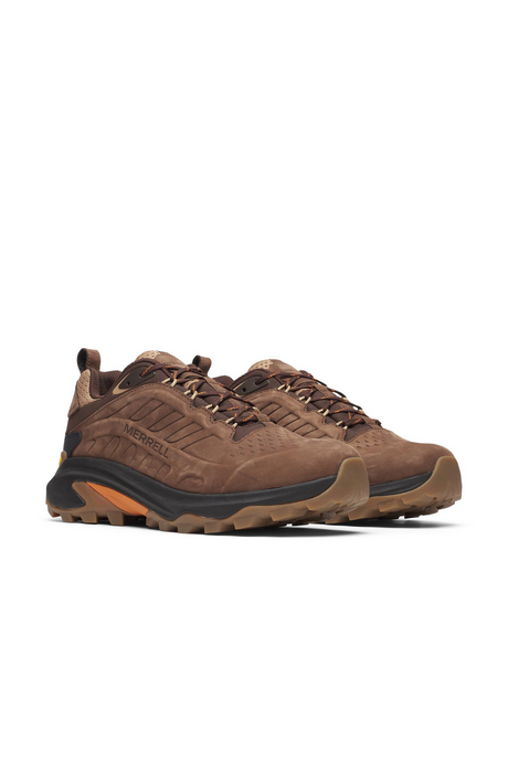 Merrell Mens Moab Speed 2 Leather Waterproof Shoes w/ Vibram Sole in Mole Brown