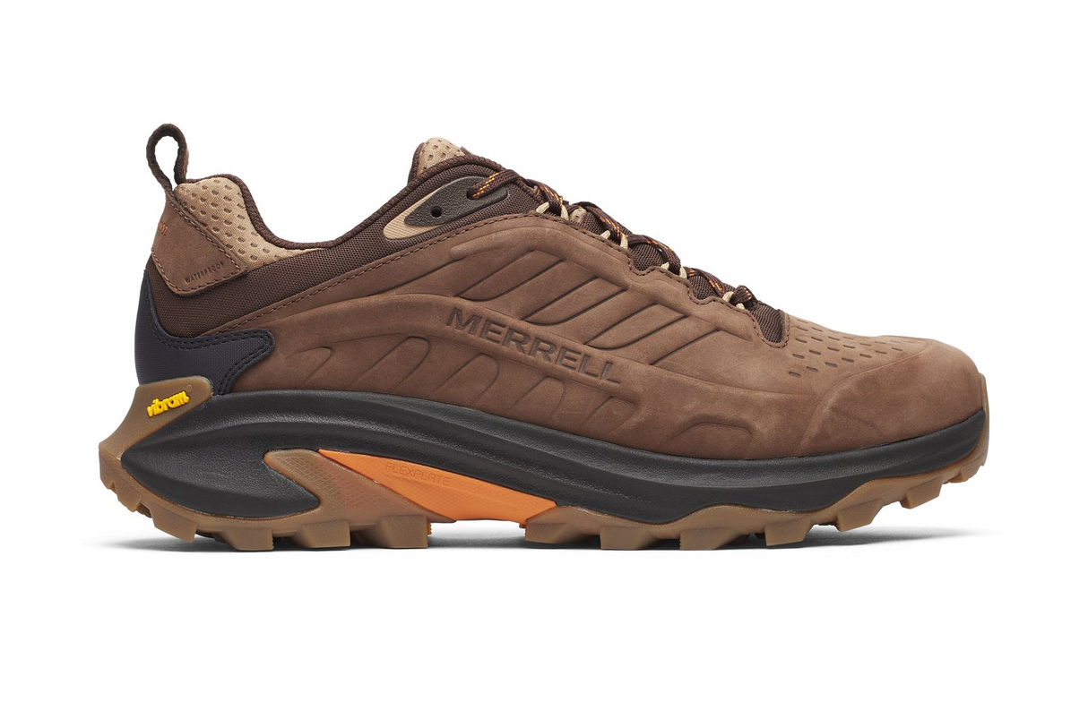 Merrell Mens Moab Speed 2 Leather Waterproof Shoes w/ Vibram Sole in Mole Brown - US 12