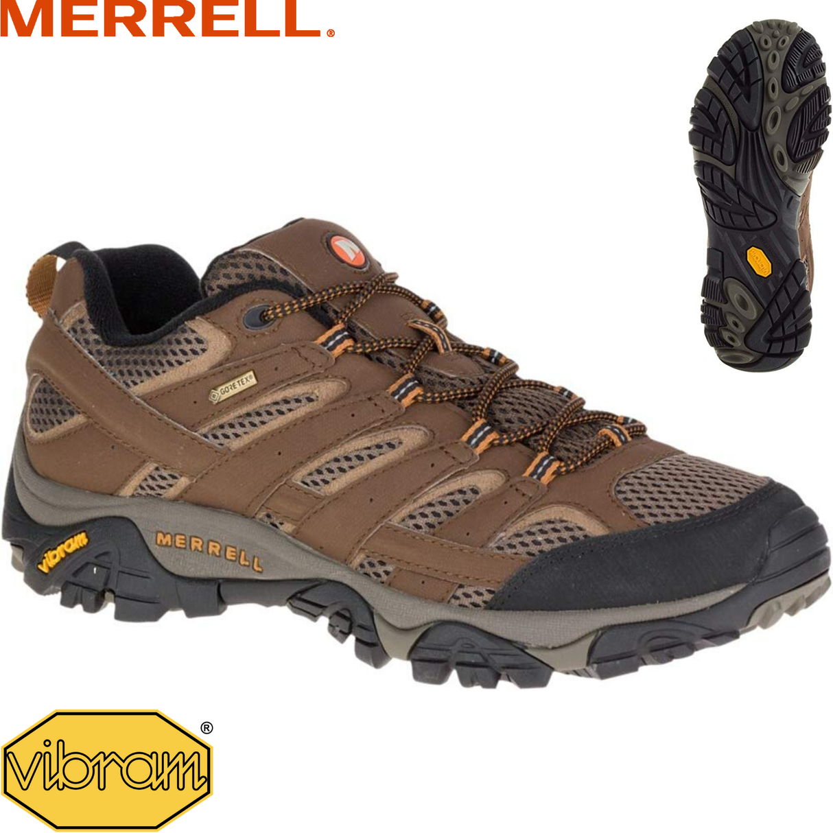 Merrell Moab 2 GTX Mens Gore-Tex Hiking Shoes - Earth (Trail Outdoor)