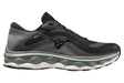 Mens Mizuno Wave Sky 7 2E Wide Black/Glacial Ridge/Stormy Weather, Size 9.5