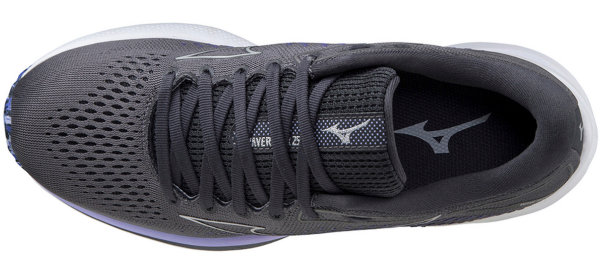 Mizuno Womens Wave Rider 25 Running Athletic Runners Shoes Sneakers-Grey/Purple