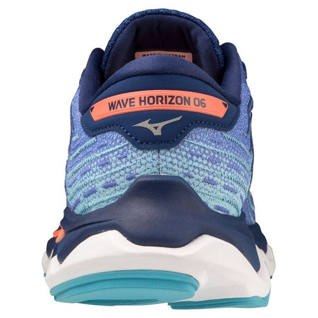 Mizuno Women's Wave Horizon 6 Running Shoes in Dazzling Blue/Silver/Neon Flame – Size 7.5