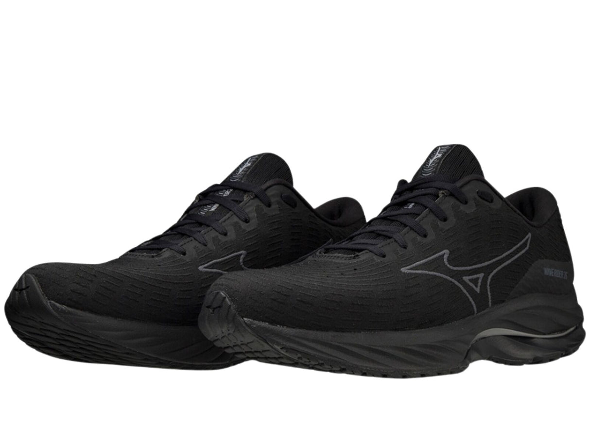 Mizuno Wave Rider 26 SSW Womens Running Shoes – Black/Ultimate Gray – Smooth Stretch Woven – Enerzy Foam – Cushioned & Stable US 7