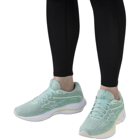 Mizuno Wave Rider 27 Womens Running Shoes Eggshell Blue / Anise Flower in US 7