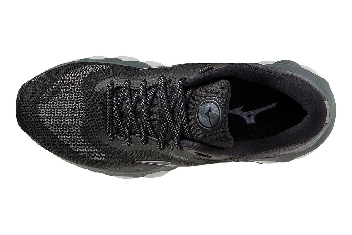 Mizuno Wave Sky 7 Womens Running Shoes D Wide in Black / Silverstar  – Size 7