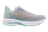 Mizuno Womens Wave Rider 28 (D Wide) in Harbor Mist/White/Aruba Blue
