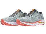 Mizuno Womens Wave Inspire 20 Running Shoes – Grey Mist/White/Dubarry – Size 8.5