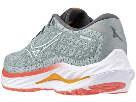 Mizuno Womens Wave Inspire 20 Running Shoes – Grey Mist/White/Dubarry – Size 8.5