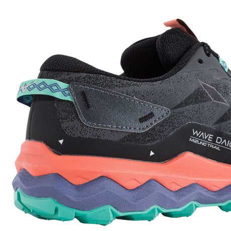 Mizuno Wave Daichi 7 Mens Trail Running Shoes Iron Gate / Ebony / Living Coral – US 10.5