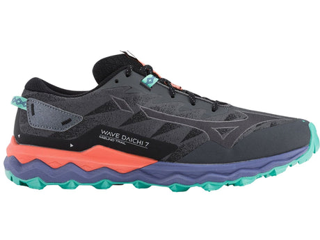 Mizuno Wave Daichi 7 Mens Trail Running Shoes Iron Gate / Ebony / Living Coral – US 12