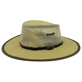 Jacaru 126 Canvas Parks Koolaroo Mesh Hat - Beige (Wide Brim Cooler Coolaroo)